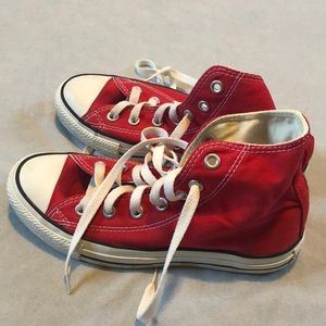 Red converse all-star high top sneakers
